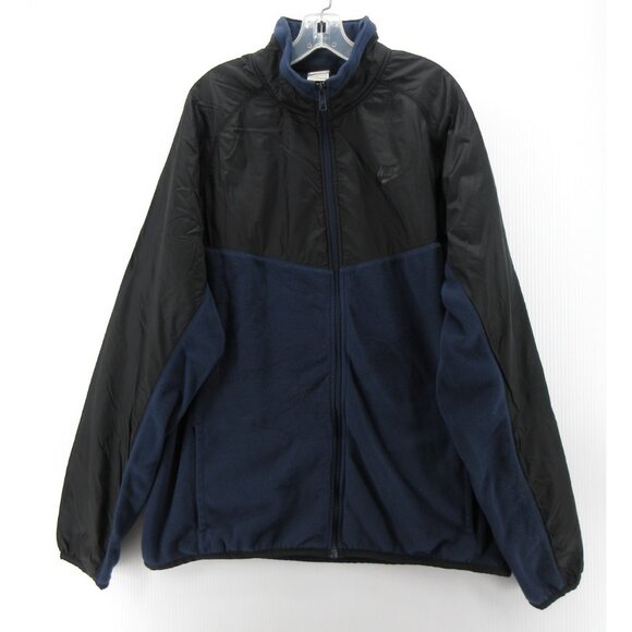 VINTAGE Nike Jacket XXL Blue Fleece Windbreaker Zip Up Y2K Sportswear - Picture 1 of 12